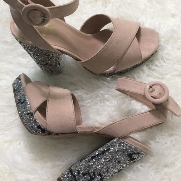 Mix No. 6 Chunky Heel Platform Suede Heel Sandals - Picture 2 of 7